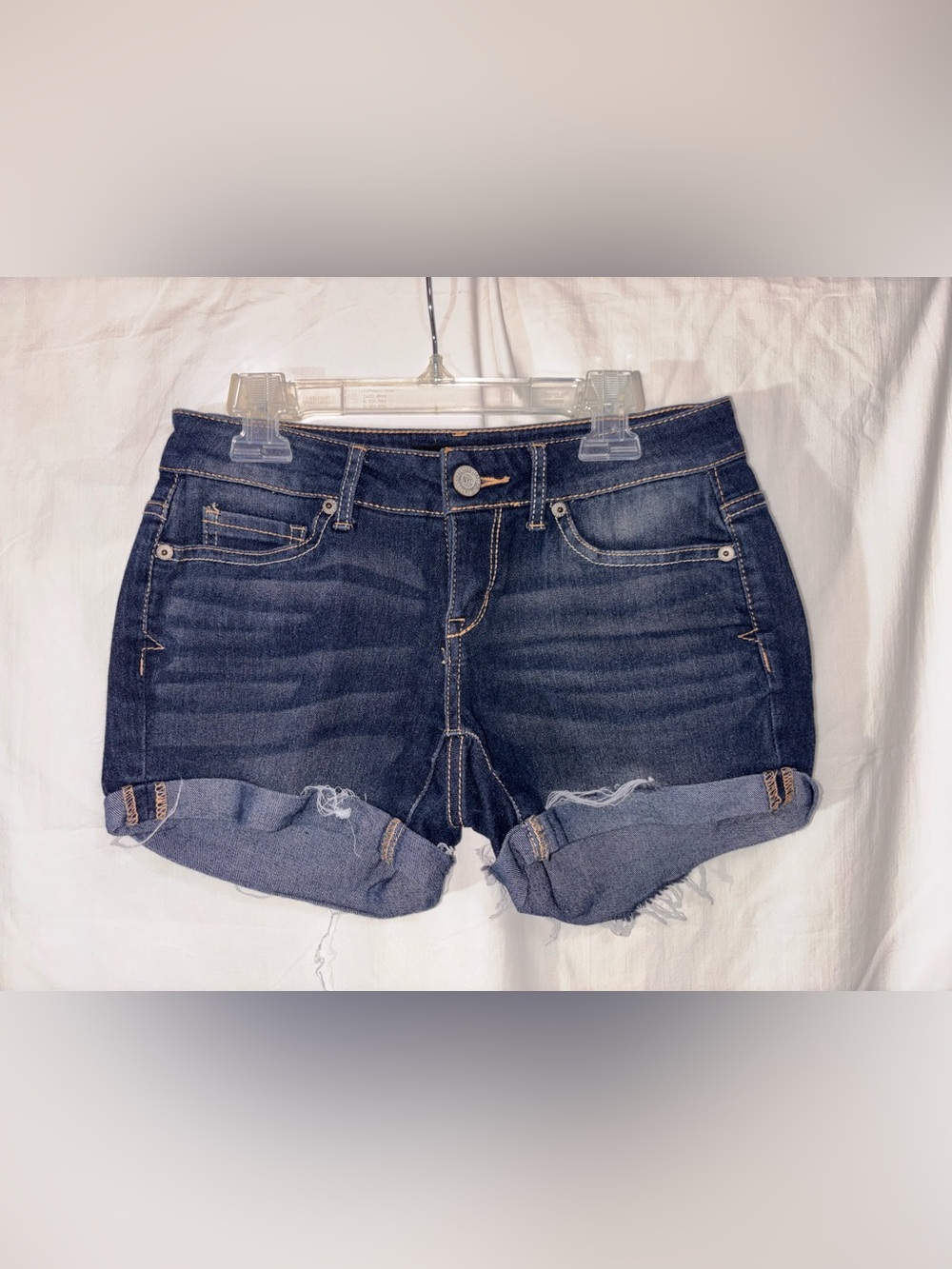 Aeropostale Dark Indigo Rolled Cuff Denim Shorts